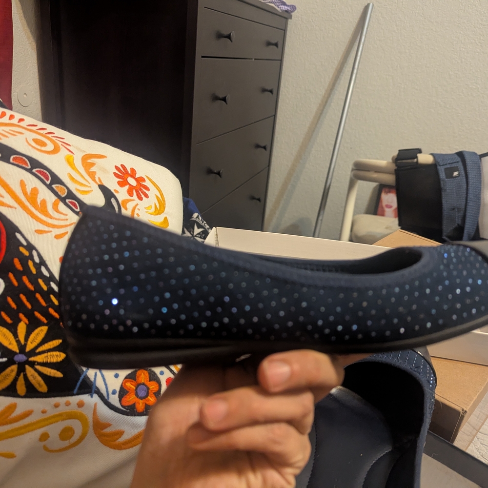 Karen Scott Women's Navy Blue Studded Flats - Picture 6 of 12
